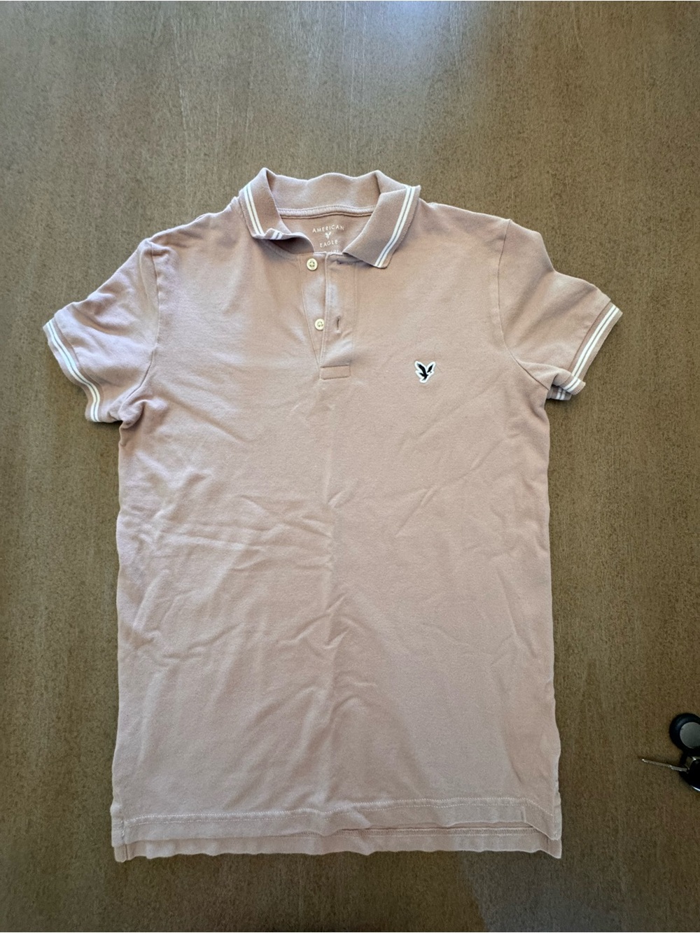 American Eagle Outfitters Light Pink Polo with White Trim